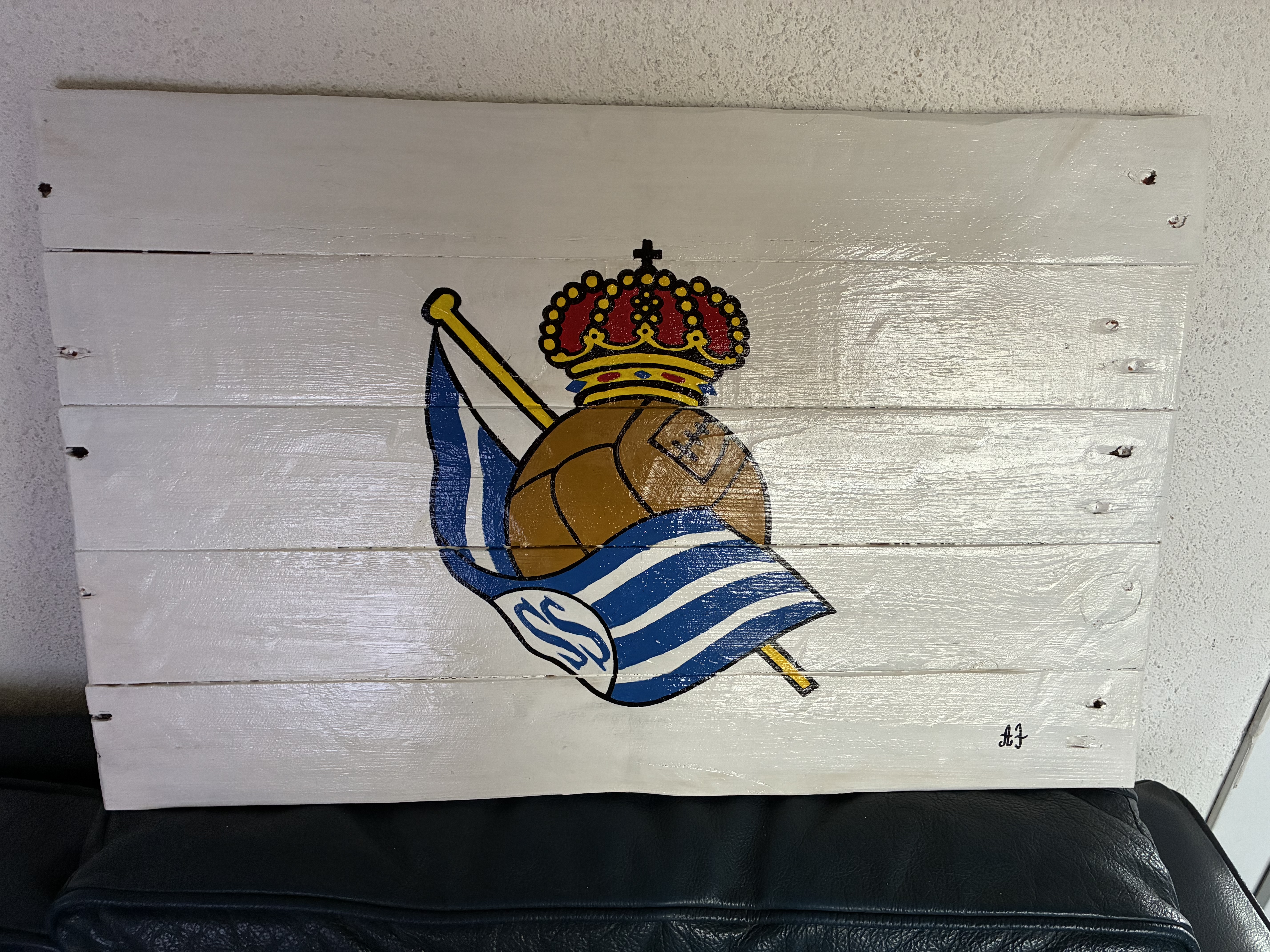 Tableau bois Réal sociedad 40x60cm