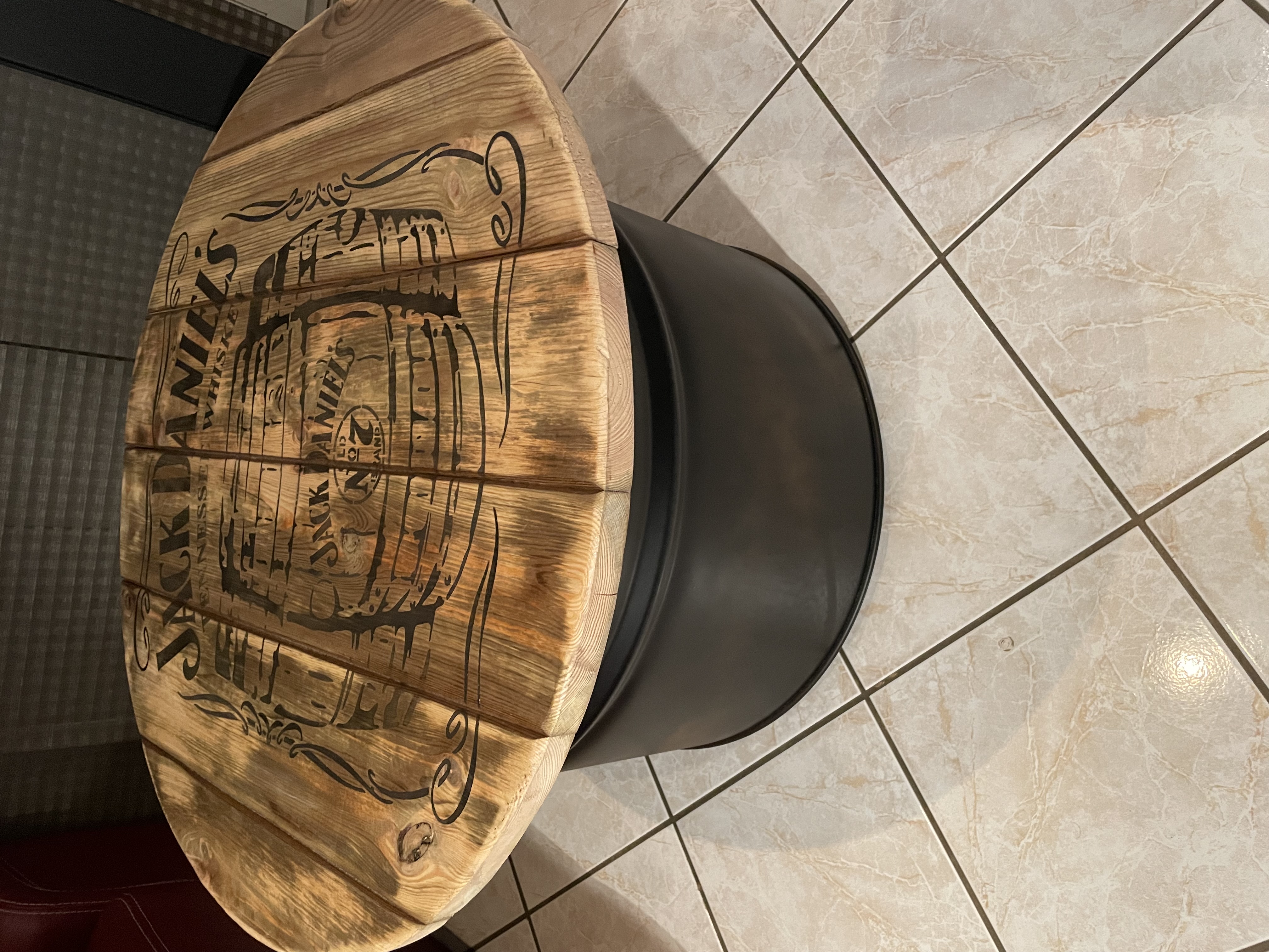 Table basse jack daniels plateau 80cm